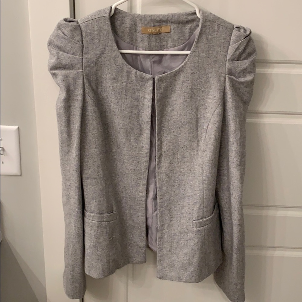 Parisian grey blazer purchased in Paris.
